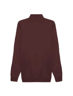 Piazza Italia Maglia collo alto zip basic regular fit - Bordeaux Rosso Hot