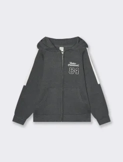 Piazza Italia Maglia con cappuccio da bambino con bandine in contrasto e patch - mel. Grigio Store