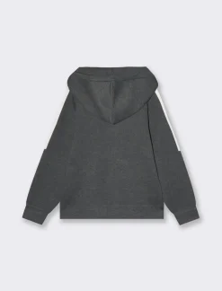 Piazza Italia Maglia con cappuccio da bambino con bandine in contrasto e patch - mel. Grigio Store