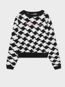 Piazza Italia Maglia con disegno Jaquard bianco e nero con stampa in contrasto - Fantasia Multicolore Outlet