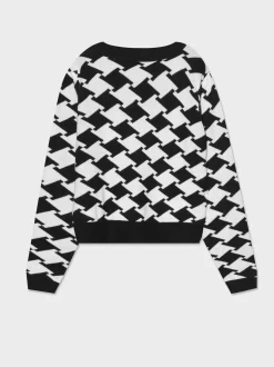 Piazza Italia Maglia con disegno Jaquard bianco e nero con stampa in contrasto - Fantasia Multicolore Outlet