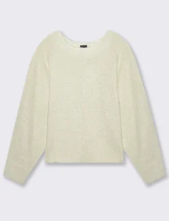 Piazza Italia Maglia con filo effetto metallizzato paricollo e manica a pipistrello - Avorio Beige Cheap