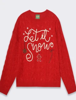 Piazza Italia Maglia con lavorazione a treccia e applicazione cordoncino - var 2 Discount