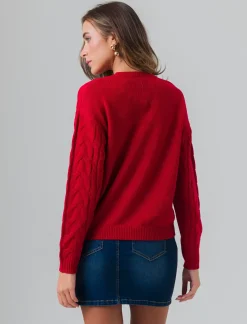 Piazza Italia Maglia con lavorazione a treccia e applicazione cordoncino - var 2 Discount