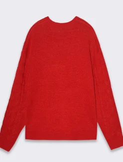 Piazza Italia Maglia con lavorazione a treccia e applicazione cordoncino - var 2 Discount