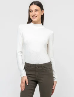 Piazza Italia Maglia con lavorazione jaquard effetto metallizzato - Avorio Beige Cheap