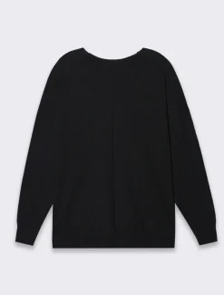 Piazza Italia Maglia con parte posteriore più lunga e spacchi laterali - Nero Online