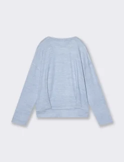 Piazza Italia Maglia con piegoni e paillettes reversibili - Azzurro Discount