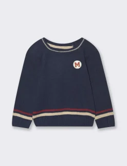 Piazza Italia Maglia con righe jacquard e patch - Blu New