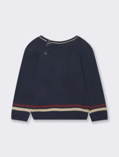 Piazza Italia Maglia con righe jacquard e patch - Blu New