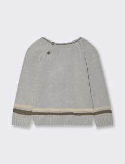 Piazza Italia Maglia con righe jacquard e patch - mel. Grigio Discount