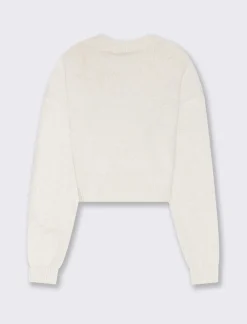 Piazza Italia Maglia crop manica lunga giro collo con spalla a T - Avorio Best Sale