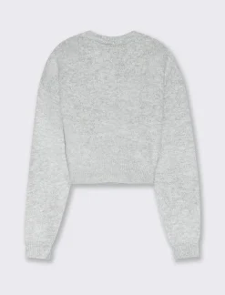 Piazza Italia Maglia crop manica lunga giro collo con spalla a T - Grigio chiaro Fashion