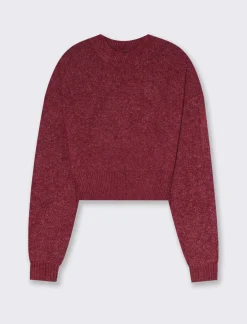 Piazza Italia Maglia crop manica lunga giro collo con spalla a T - Rosso india Best Sale