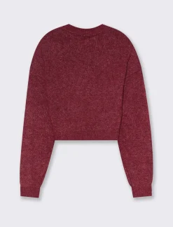 Piazza Italia Maglia crop manica lunga giro collo con spalla a T - Rosso india Best Sale