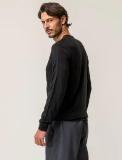 Piazza Italia Maglia girocollo basic regular fit - Nero Cheap