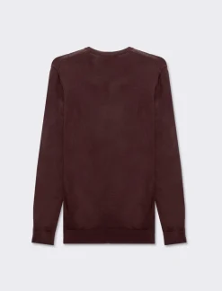 Piazza Italia Maglia girocollo basic regular fit - Bordeaux Rosso Best