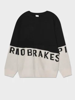 Piazza Italia Maglia girocollo bicolore con disegno jacquard - Nero Shop