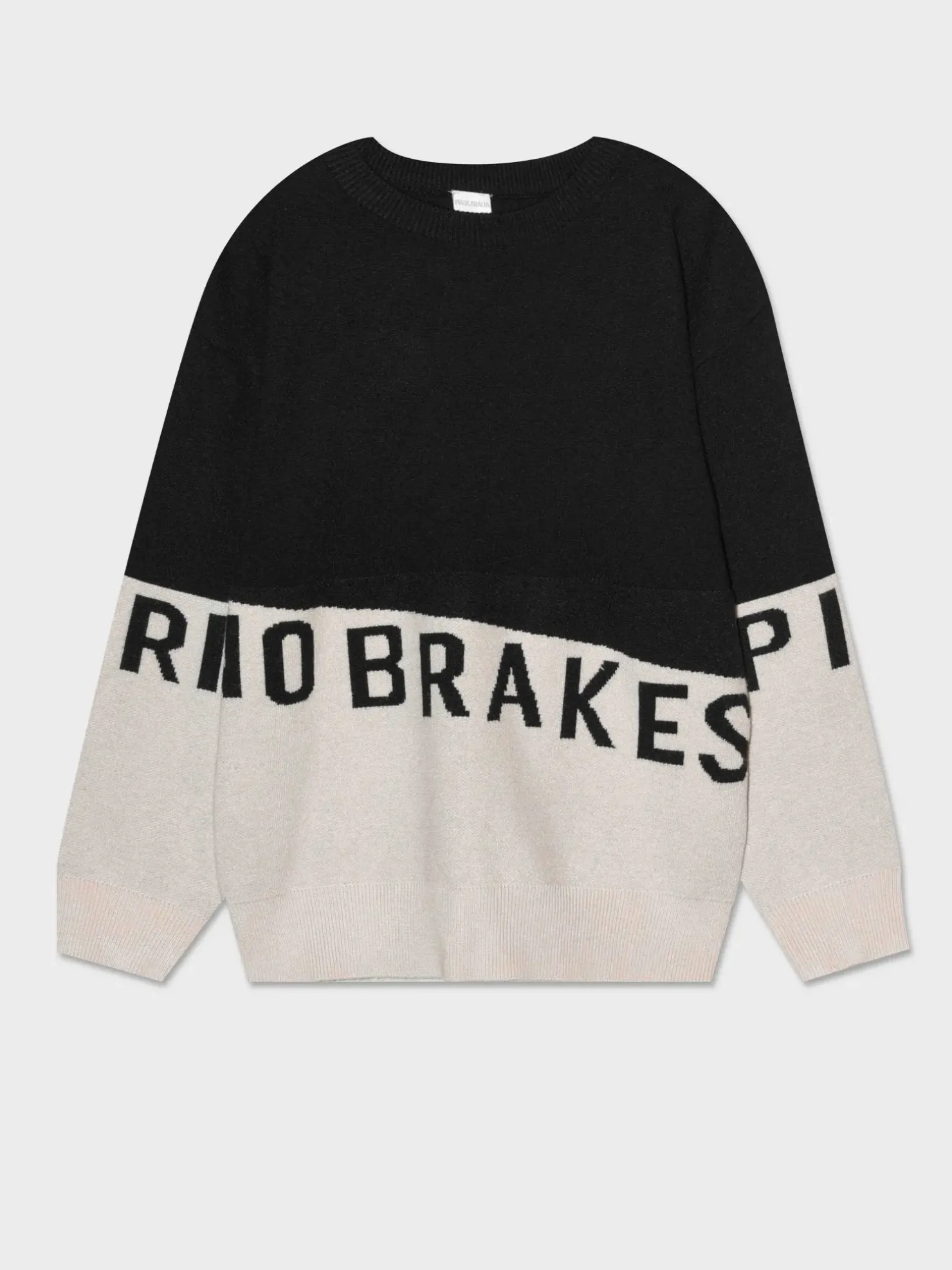 Piazza Italia Maglia girocollo bicolore con disegno jacquard - Nero Shop