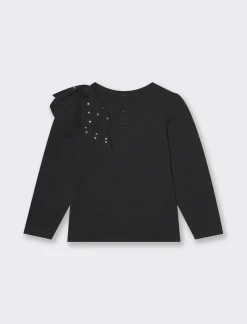 Piazza Italia Maglia girocollo con applicazione fiocco - Nero Cheap