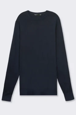 Piazza Italia Maglia girocollo con filato effetto cachemere - Blu Outlet