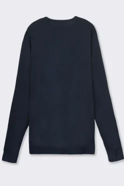 Piazza Italia Maglia girocollo con filato effetto cachemere - Blu Outlet