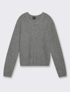 Piazza Italia Maglia girocollo con lavorazioni e filo effetto metalizzato - melange Grigio Outlet