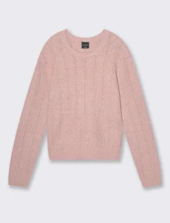 Piazza Italia Maglia girocollo con lavorazioni e filo effetto metalizzato - antico Rosa Shop