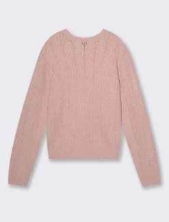 Piazza Italia Maglia girocollo con lavorazioni e filo effetto metalizzato - antico Rosa Shop