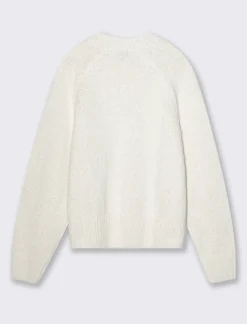 Piazza Italia Maglia girocollo con manica raglan fondo e polsini a costa elastica - Avorio Beige Outlet