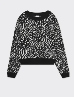 Piazza Italia Maglia girocollo con motivo jaquard bicolore - Fantasia Multicolore Online