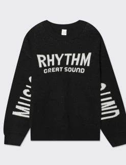 Piazza Italia Maglia girocollo con scritta jacquard bicolore - Nero Shop