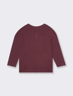 Piazza Italia Maglia girocollo con stampa sulle maniche e ricamo frontale - Vinaccia Rosso Discount