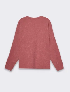 Piazza Italia Maglia girocollo con tessuto a coste - cipolla Rosa Outlet