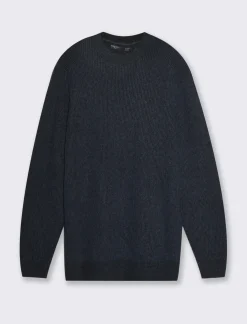 Piazza Italia Maglia girocollo effetto lana regular fit con lavorazione a coste - Avion Blu Hot