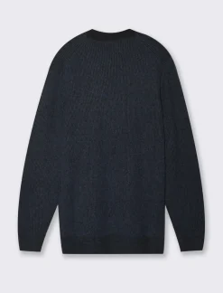 Piazza Italia Maglia girocollo effetto lana regular fit con lavorazione a coste - Avion Blu Hot