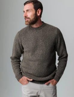 Piazza Italia Maglia girocollo effetto lana regular fit con lavorazione a coste - kaki Verde Flash Sale