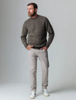 Piazza Italia Maglia girocollo effetto lana regular fit con lavorazione a coste - kaki Verde Flash Sale