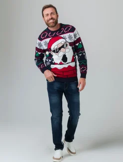 Piazza Italia Maglia girocollo fantasia jacquard natalizia multicolor con applicazioni 3D - Blu Online