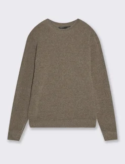 Piazza Italia Maglia girocollo in ciniglia lavorazione jacquard - Verde kaki Fashion