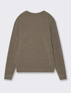 Piazza Italia Maglia girocollo in ciniglia lavorazione jacquard - Verde kaki Fashion