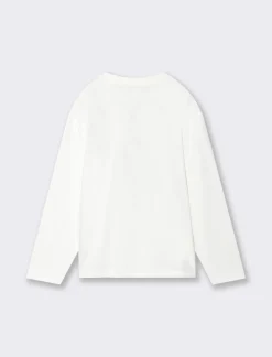 Piazza Italia Maglia girocollo in jersey con stampa frontale e sulla manica  - panna Bianco Store