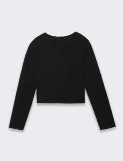 Piazza Italia Maglia girocollo in jersey, manica lunga con stampa centrale - Nero Discount