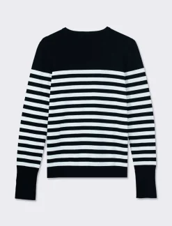 Piazza Italia Maglia girocollo in maglia fine di viscosa con motivo a righe - var 1 Online