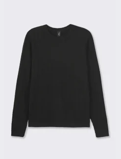 Piazza Italia Maglia girocollo in morbido filato con motivo a treccia - Nero Clearance