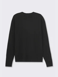 Piazza Italia Maglia girocollo in morbido filato con motivo a treccia - Nero Clearance