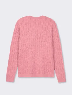 Piazza Italia Maglia girocollo in morbido filato con motivo a treccia - cipolla Rosa New