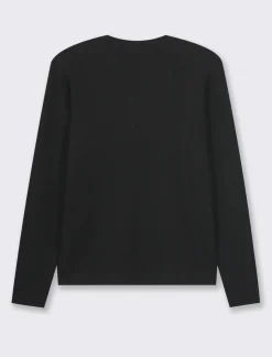 Piazza Italia Maglia girocollo in morbido filato con motivo a treccia vestibilità slim - Nero Cheap