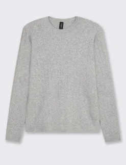 Piazza Italia Maglia girocollo in morbido filato con motivo a treccia vestibilità slim - chiaro Grigio Sale