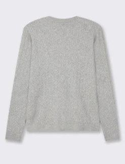 Piazza Italia Maglia girocollo in morbido filato con motivo a treccia vestibilità slim - chiaro Grigio Sale